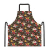 Brown Camo Hibiscus Flower Print Apron