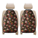 Brown Camo Hibiscus Flower Print Car Seat Organizers