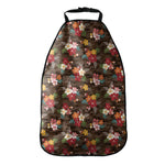 Brown Camo Hibiscus Flower Print Car Seat Organizers