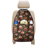 Brown Camo Hibiscus Flower Print Car Seat Organizers