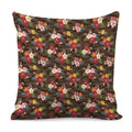 Brown Camo Hibiscus Flower Print Pillow Cover