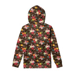 Brown Camo Hibiscus Flower Print Pullover Hoodie