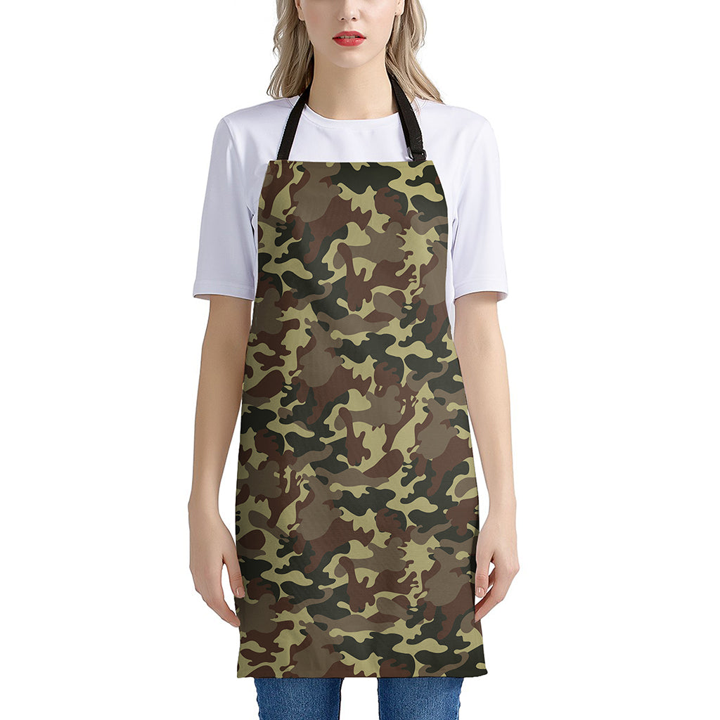 Brown Camouflage Print Apron