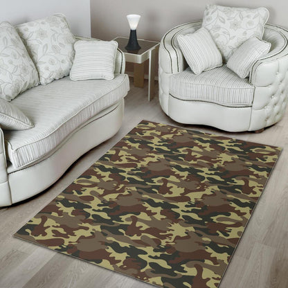 Brown Camouflage Print Area Rug GearFrost