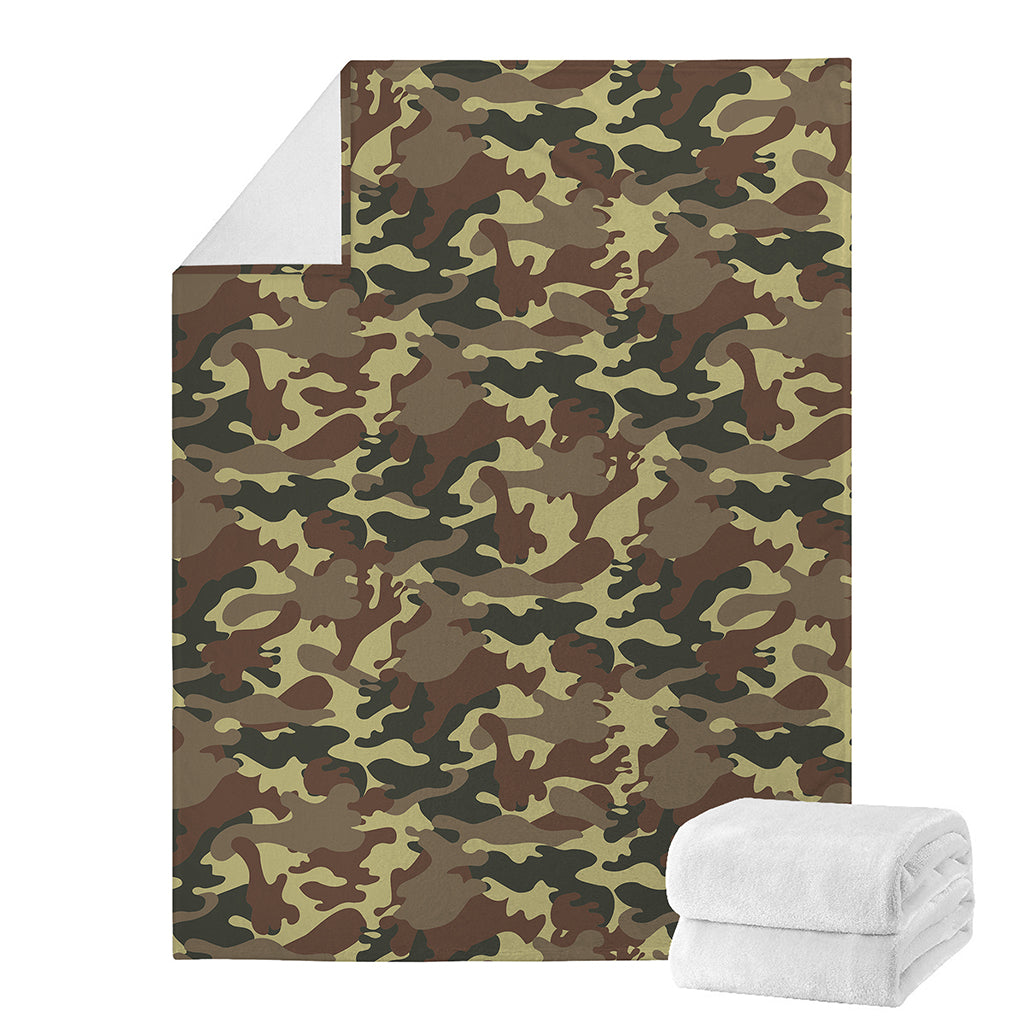 Brown Camouflage Print Blanket