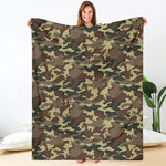 Brown Camouflage Print Blanket