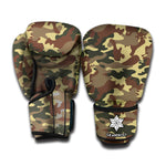 Brown Camouflage Print Boxing Gloves