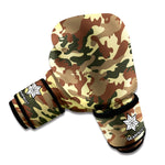 Brown Camouflage Print Boxing Gloves