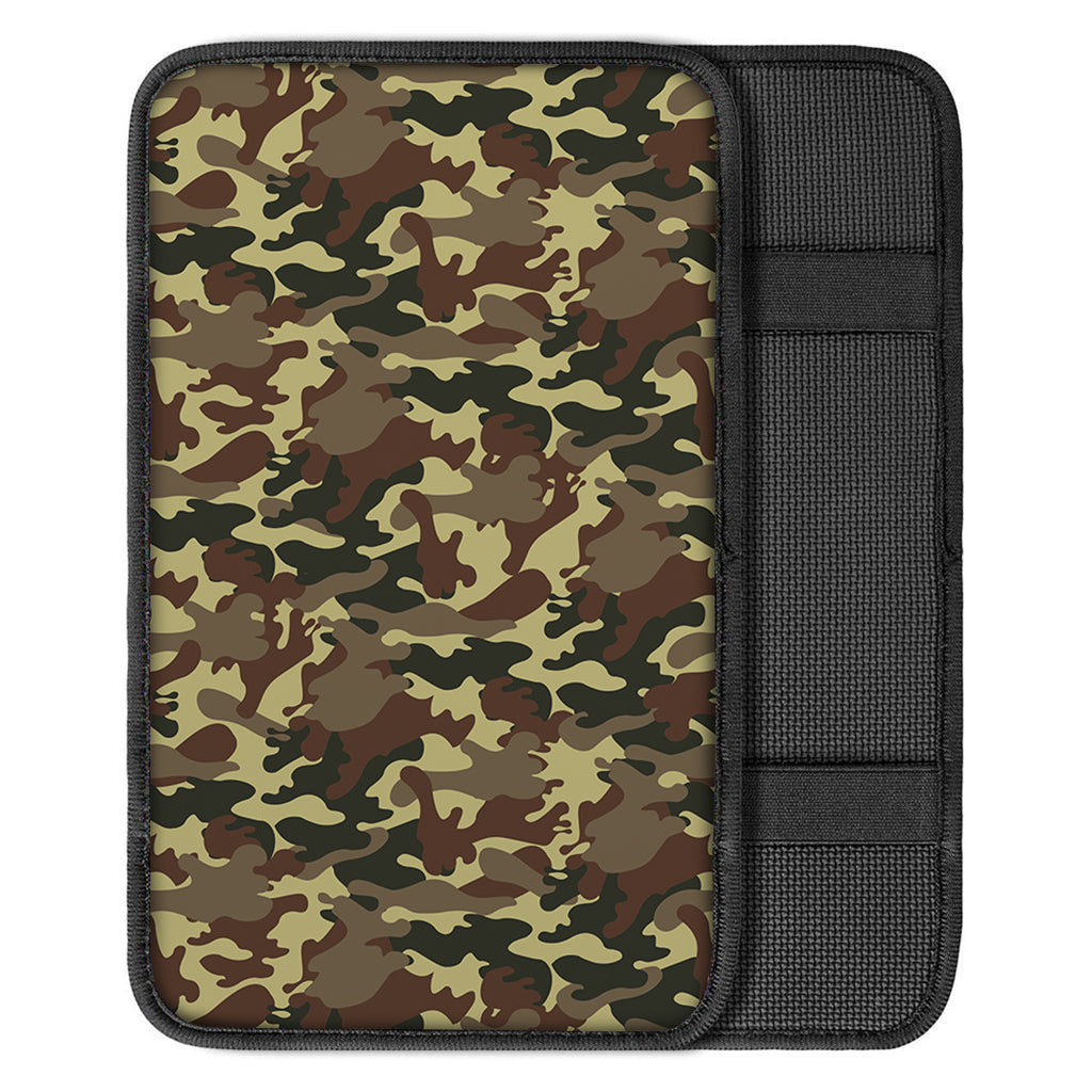 Brown Camouflage Print Car Center Console Cover