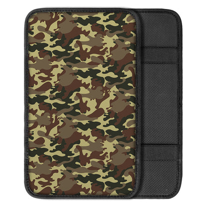 Brown Camouflage Print Car Center Console Cover