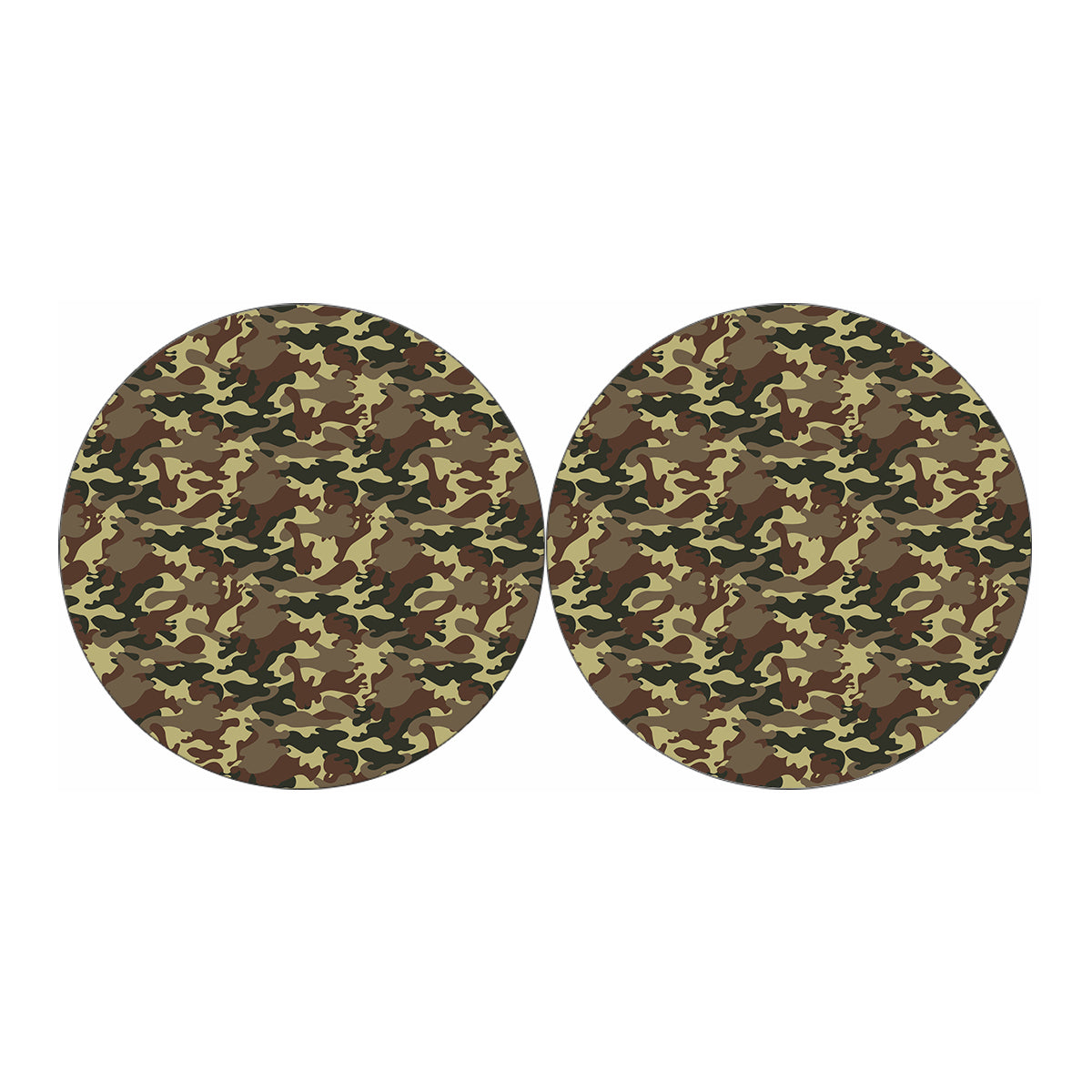 Brown Camouflage Print Car Coasters