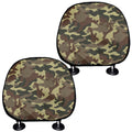 Brown Camouflage Print Car Headrest Covers