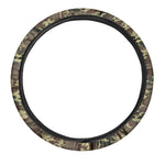 Brown Camouflage Print Car Steering Wheel Cover