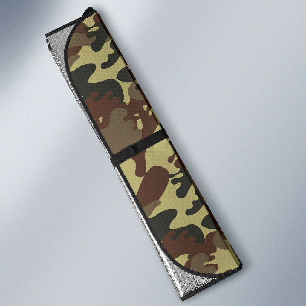 Brown Camouflage Print Car Sun Shade GearFrost