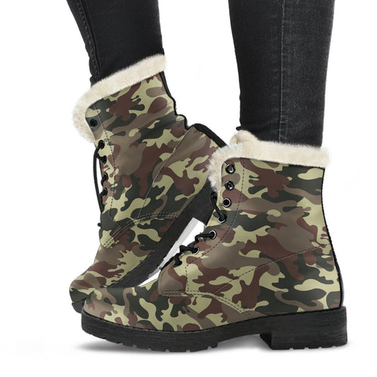 Brown Camouflage Print Comfy Boots GearFrost
