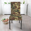 Brown Camouflage Print Dining Chair Slipcover