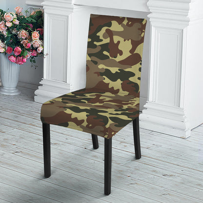 Brown Camouflage Print Dining Chair Slipcover
