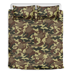 Brown Camouflage Print Duvet Cover Bedding Set