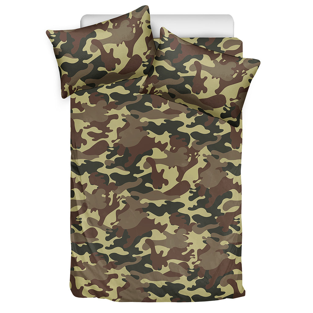 Brown Camouflage Print Duvet Cover Bedding Set