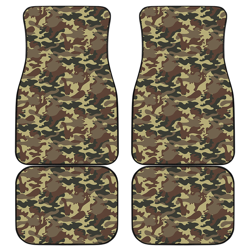 Brown Camouflage Print Front and Back Car Floor Mats