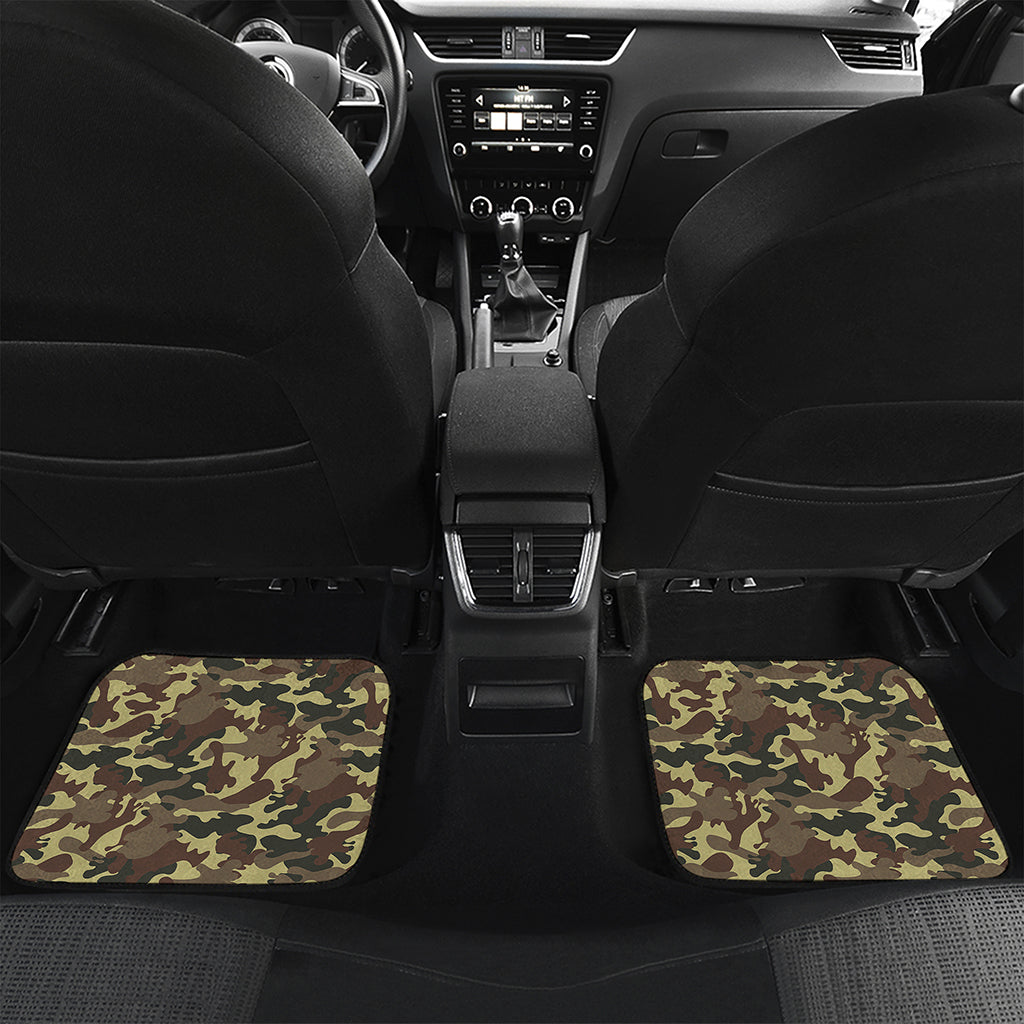 Brown Camouflage Print Front and Back Car Floor Mats
