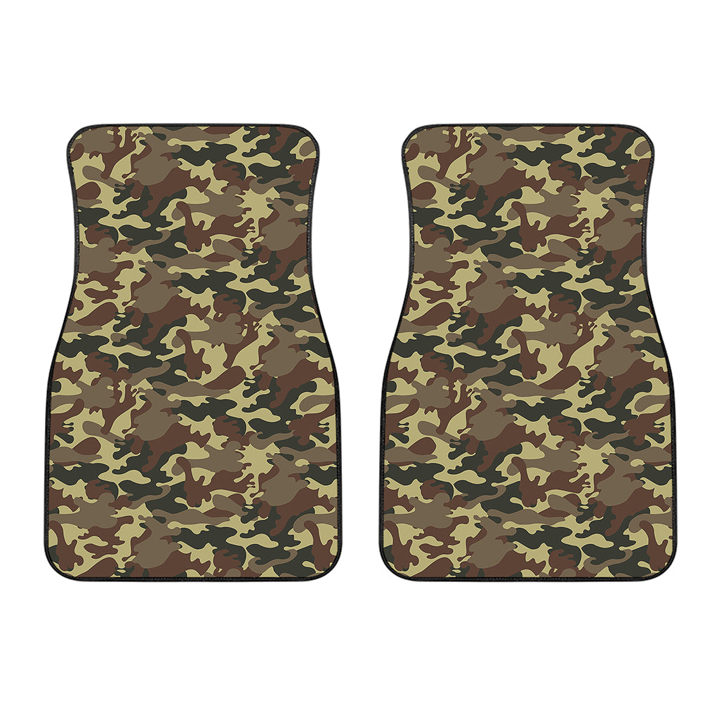 Brown Camouflage Print Front Car Floor Mats
