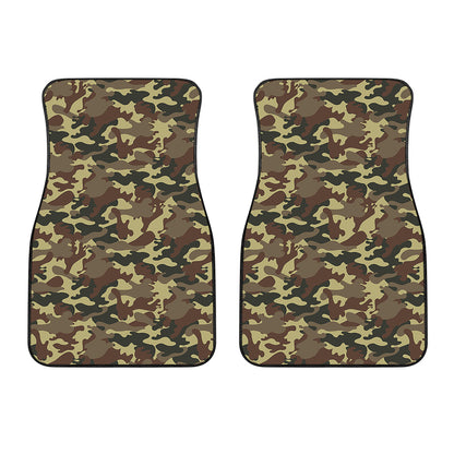 Brown Camouflage Print Front Car Floor Mats