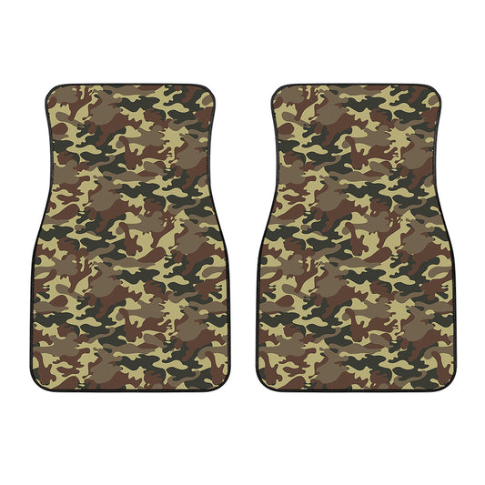 Brown Camouflage Print Front Car Floor Mats