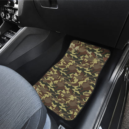 Brown Camouflage Print Front Car Floor Mats