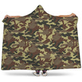 Brown Camouflage Print Hooded Blanket