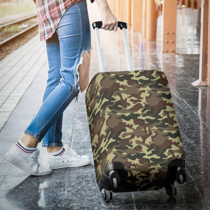 Brown Camouflage Print Luggage Cover GearFrost