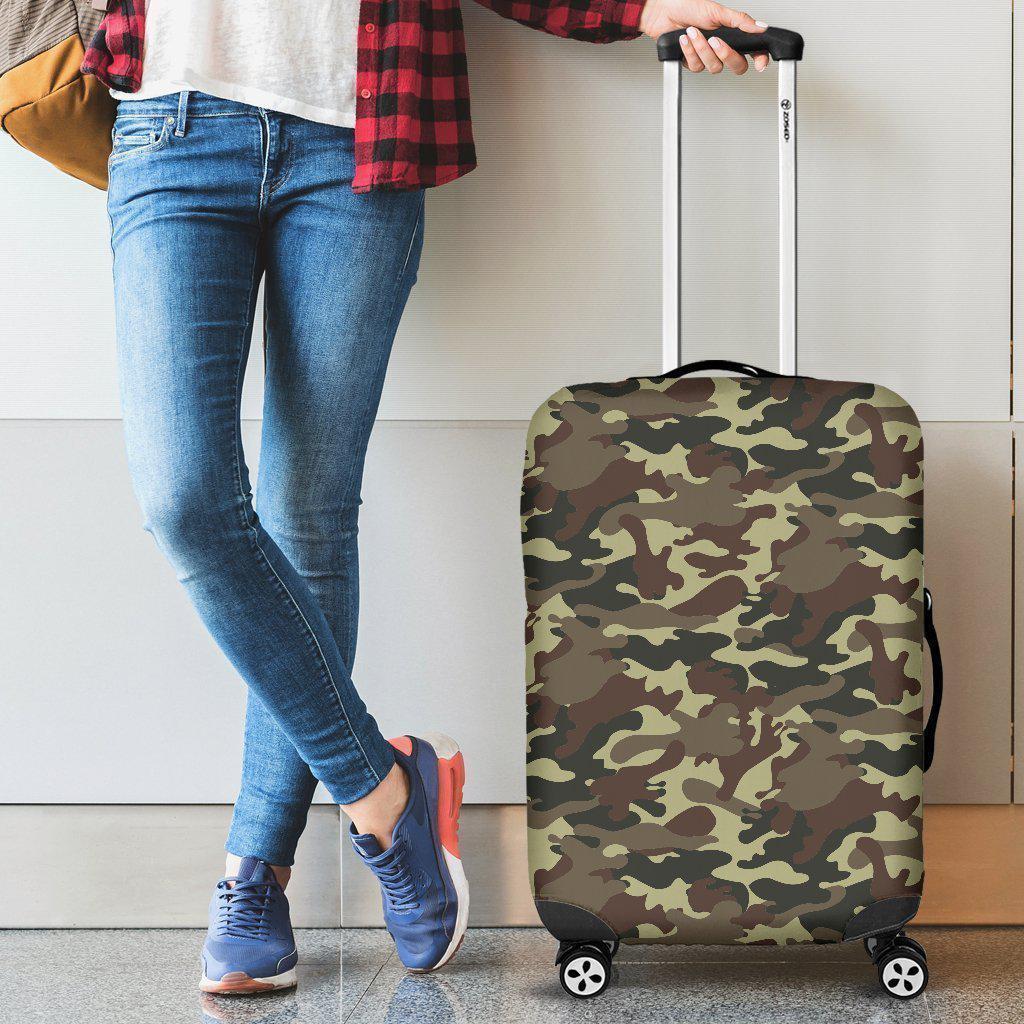 Brown Camouflage Print Luggage Cover GearFrost