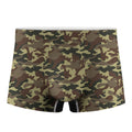 Brown Camouflage Print Men's Boxer Briefs
