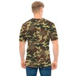 Brown Camouflage Print Men's T-Shirt