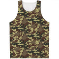 Brown Camouflage Print Men's Tank Top