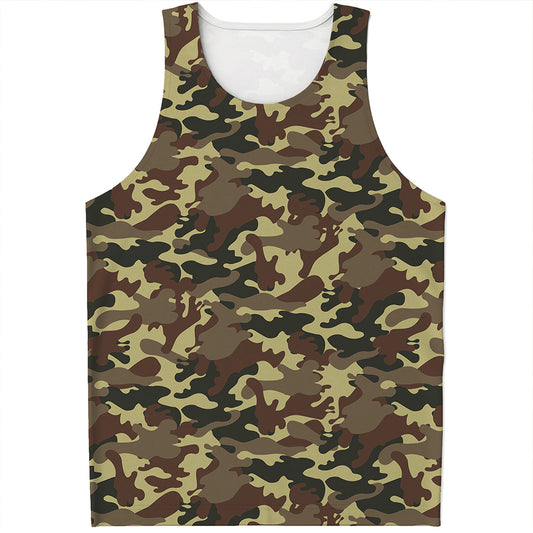 Brown Camouflage Print Men's Tank Top
