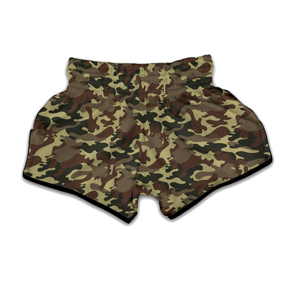 Brown Camouflage Print Muay Thai Boxing Shorts