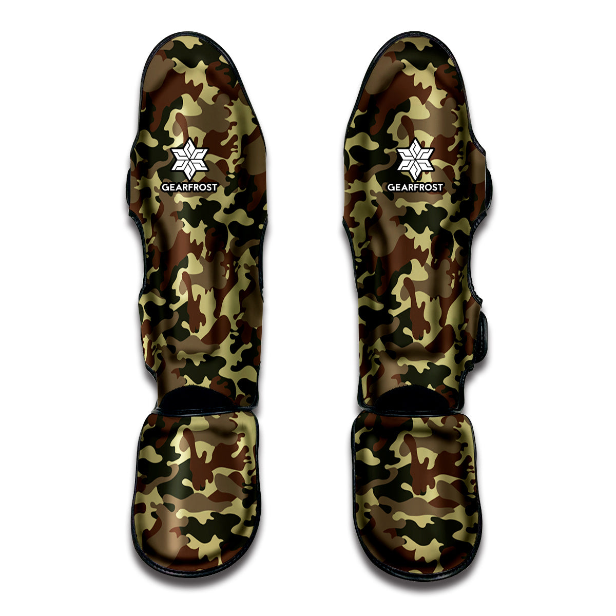 Brown Camouflage Print Muay Thai Shin Guard