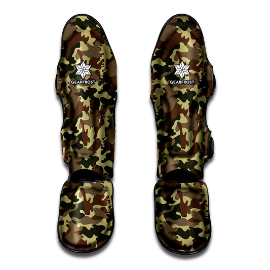 Brown Camouflage Print Muay Thai Shin Guard