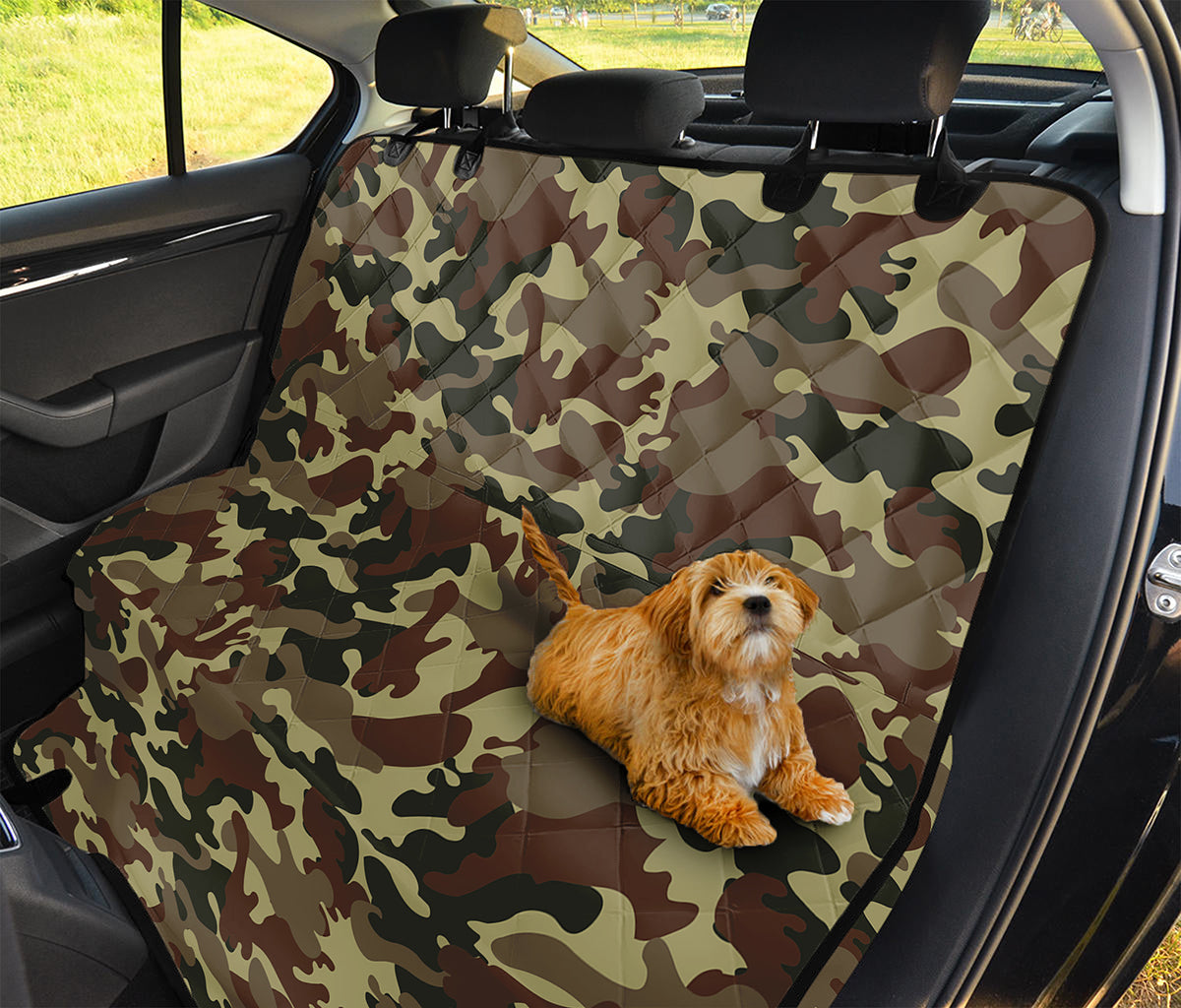 Brown Camouflage Print Pet Car Back Seat Cover