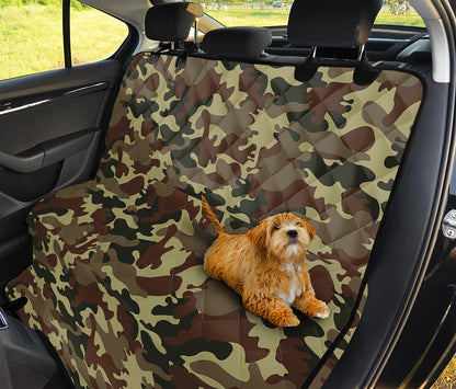 Brown Camouflage Print Pet Car Back Seat Cover