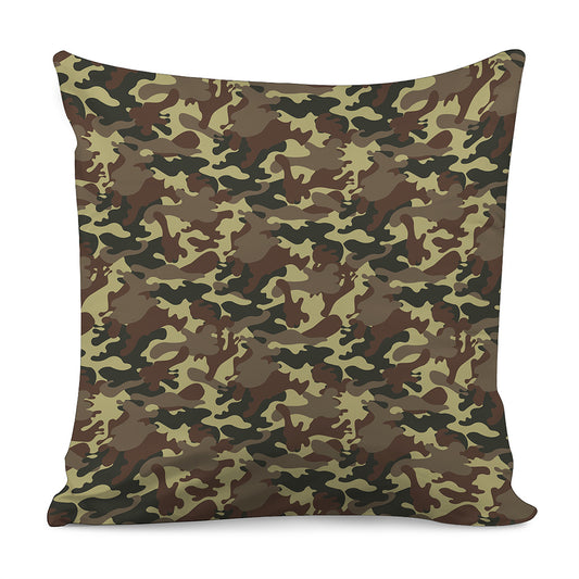 Brown Camouflage Print Pillow Cover