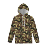 Brown Camouflage Print Pullover Hoodie