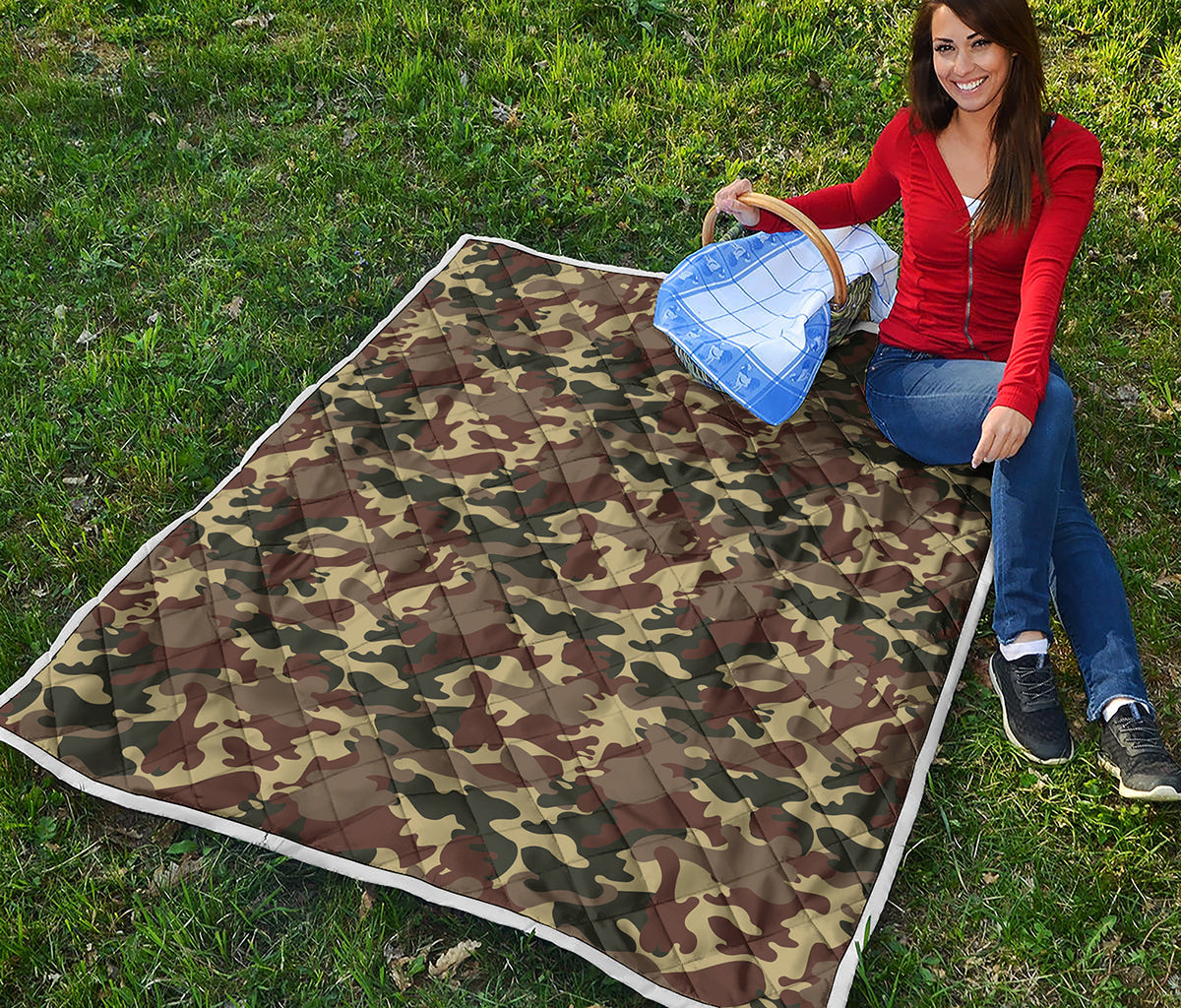 Brown Camouflage Print Quilt