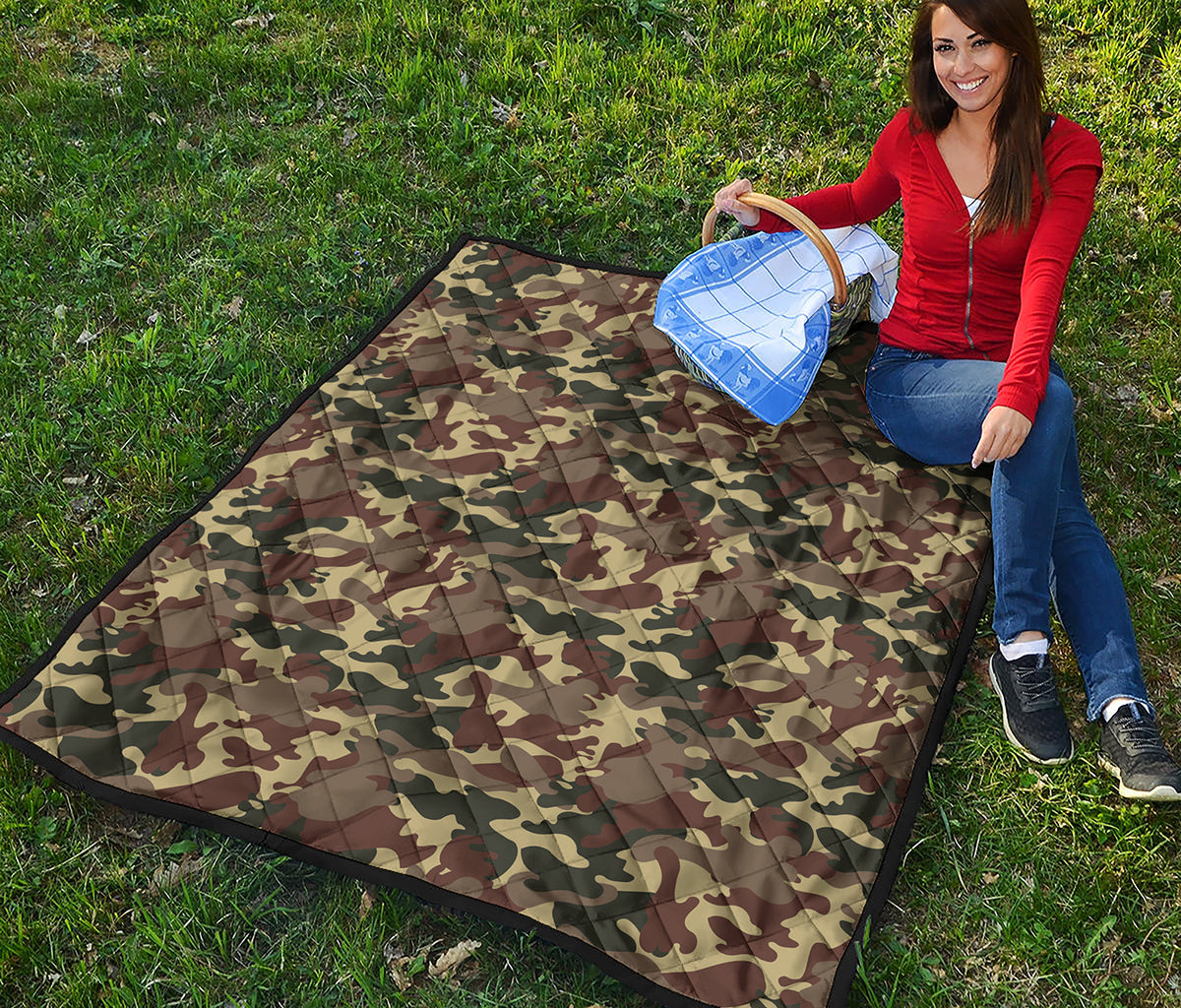 Brown Camouflage Print Quilt
