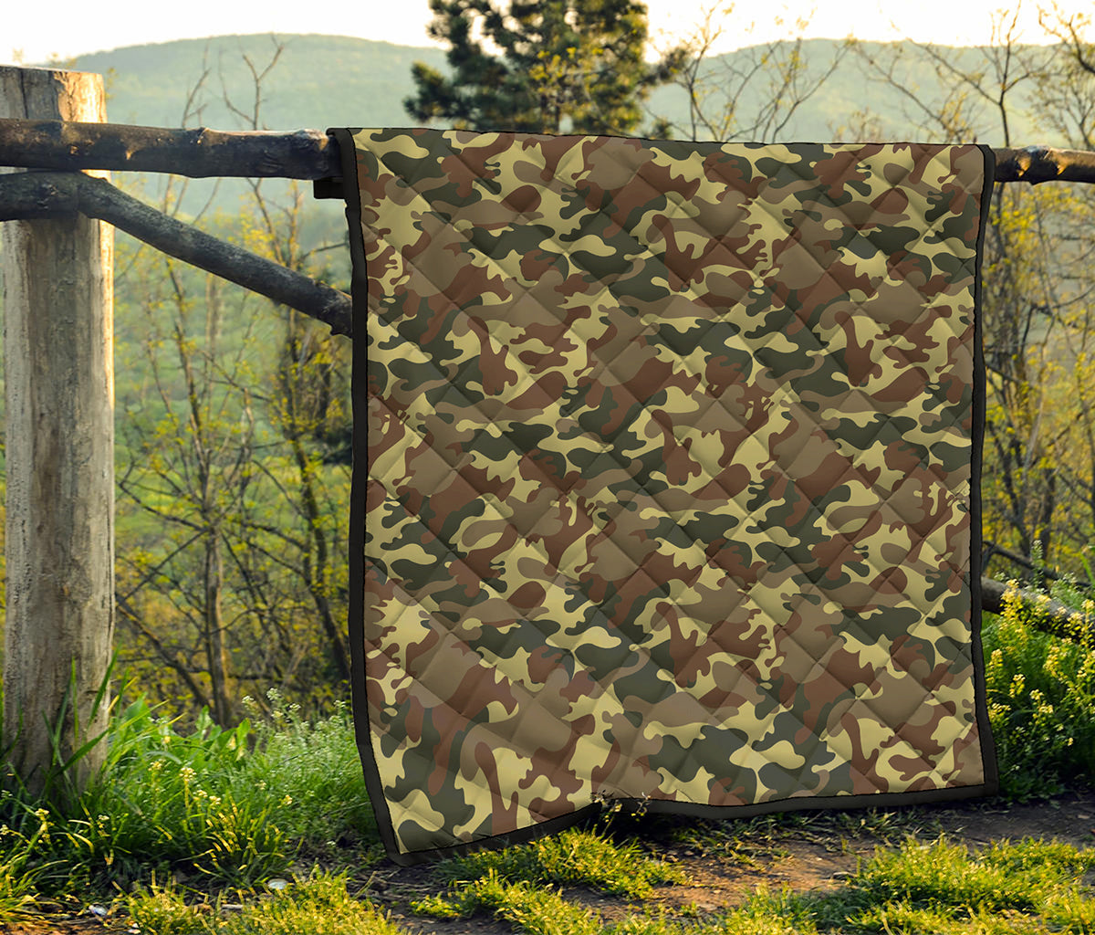 Brown Camouflage Print Quilt