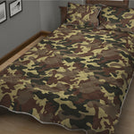Brown Camouflage Print Quilt Bed Set