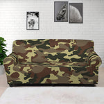 Brown Camouflage Print Sofa Cover