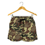 Brown Camouflage Print Women's Shorts