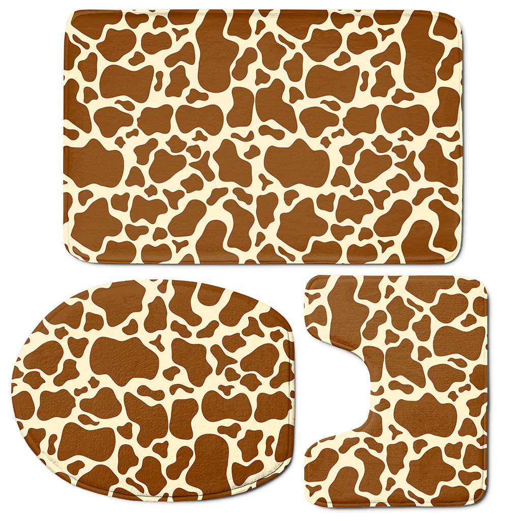 Brown Cow Print 3 Piece Bath Mat Set